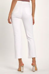 RISEN Women's Full Size Distressed Cropped Straight Jeans - Trendy, Comfortable Denim
